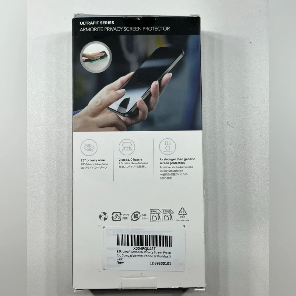 ESR Armorite Privacy Screen Protector iPhone XS Max Open Box New Tempered Glass